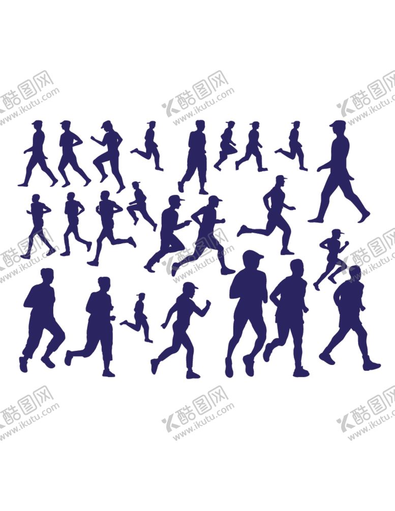 编号：94381812160703178464【酷图网】源文件下载-跑步人物剪影