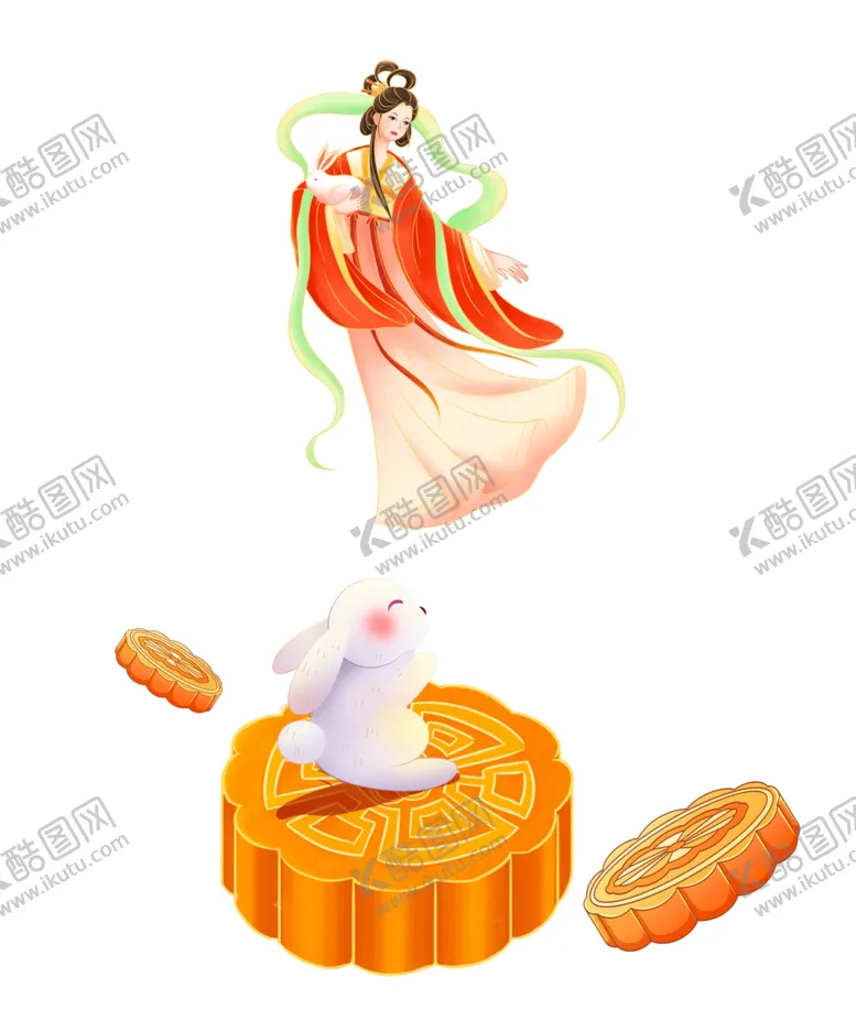 编号：46393302200901165994【酷图网】源文件下载-嫦娥月饼兔子