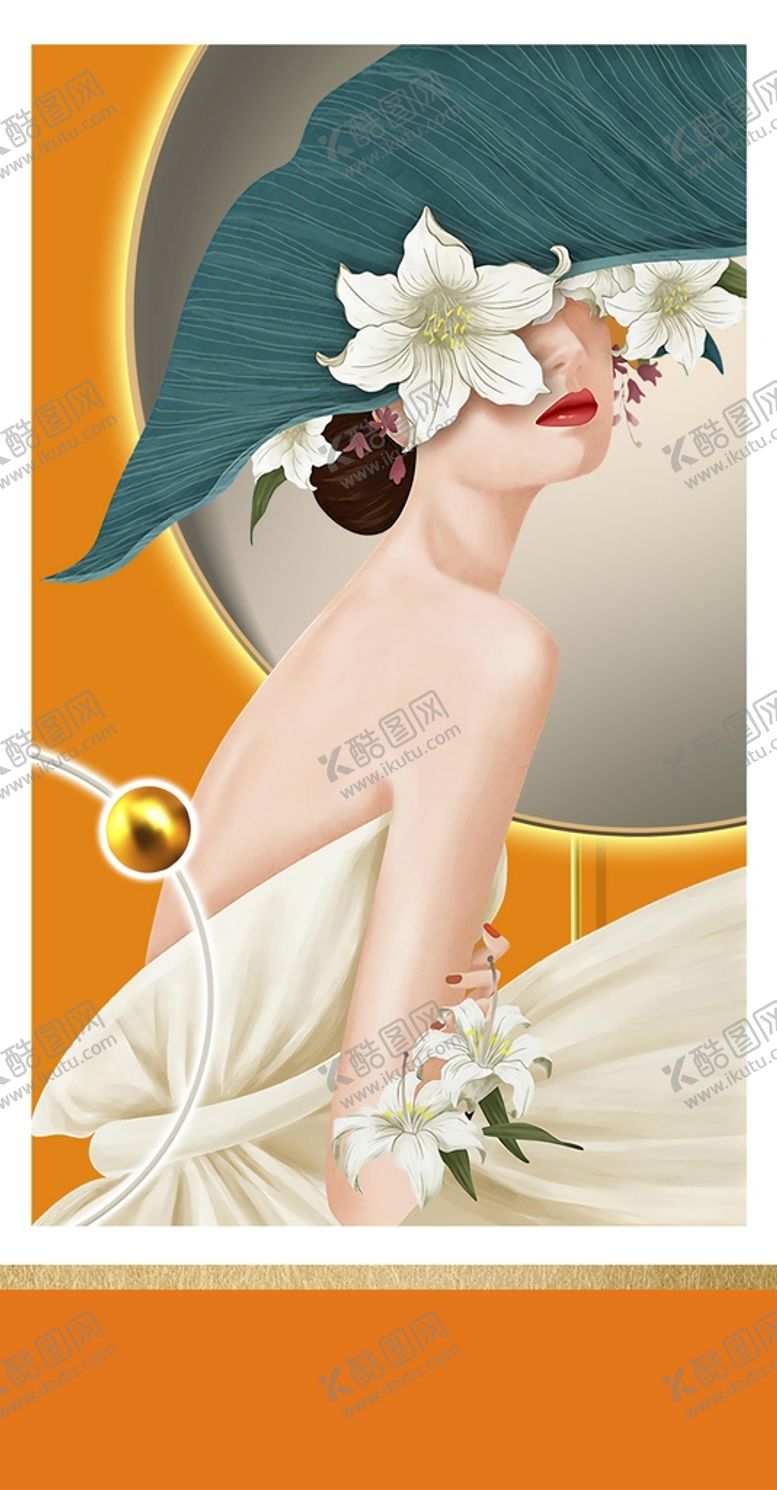 编号：81749209250848443061【酷图网】源文件下载-美女几何装饰画玄关