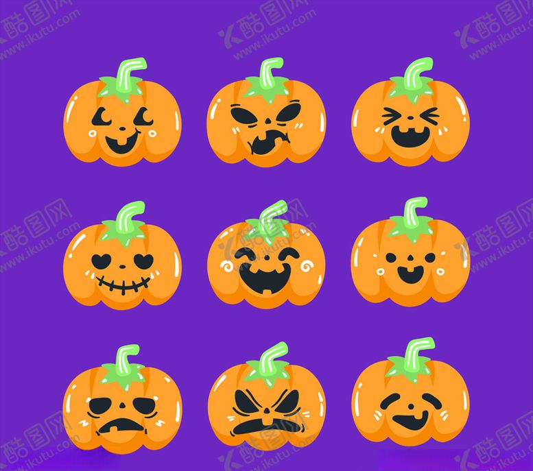 编号：91834810131327108151【酷图网】源文件下载-表情南瓜灯万圣节