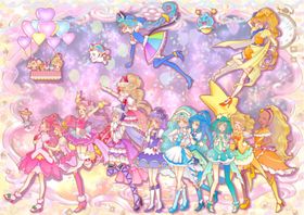 彩色动漫人物插画背景