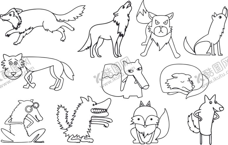 编号：94893609281432047262【酷图网】源文件下载-狼卡通