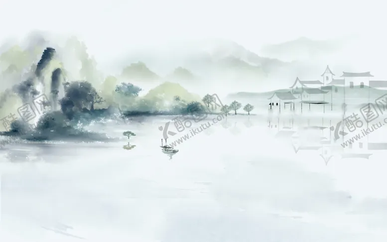 编号：64982706250659056236【酷图网】源文件下载-水墨山水意境抽象云雾