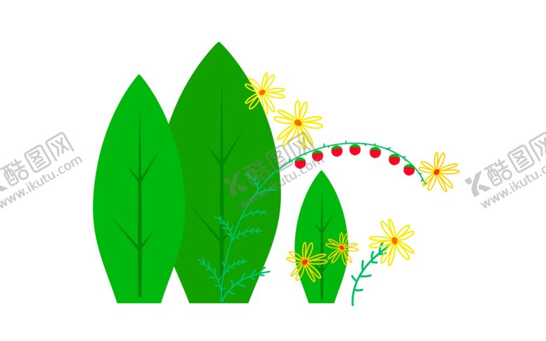 编号：94702712071718344815【酷图网】源文件下载-卡通植物小花小草手绘植物