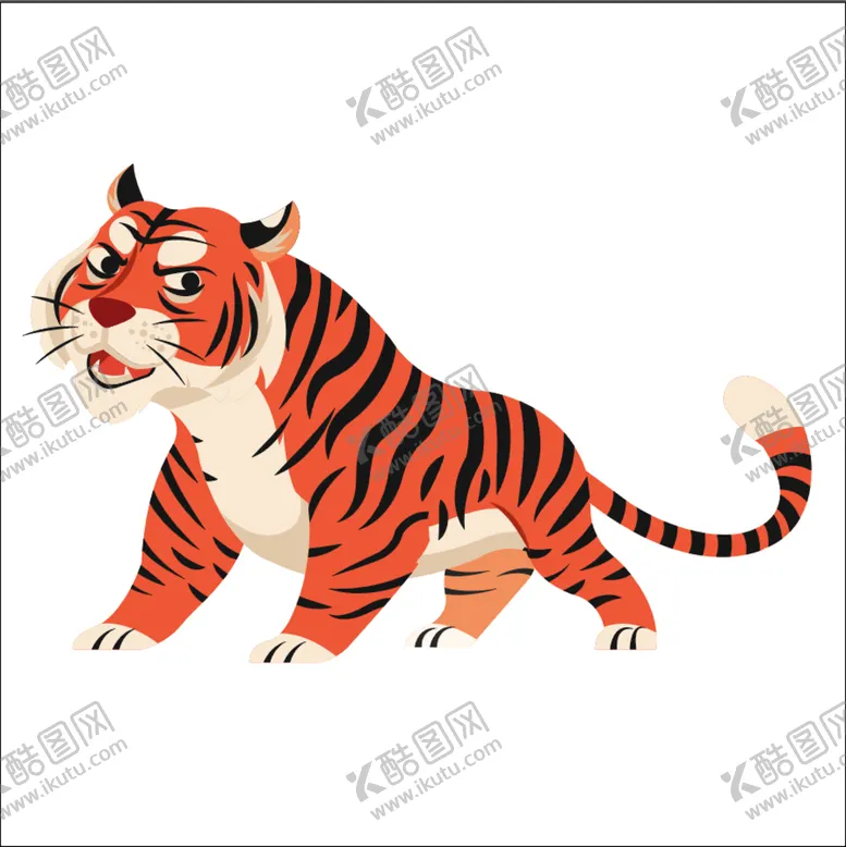 编号：27194609211109334875【酷图网】源文件下载-老虎卡通插画