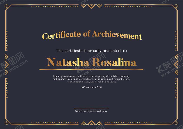 编号：54694010040004407278【酷图网】源文件下载-证书模板