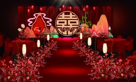 中式婚礼喜庆布置场景