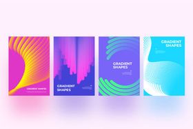 彩色渐变海报背景图案线条素材