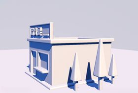 C4D白膜小房子