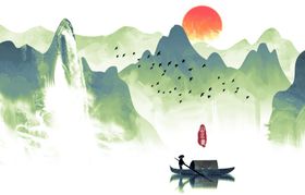 高清水墨绘画风景画