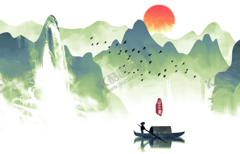 编号：45871409110436211041【酷图网】源文件下载-高清水墨绘画风景画