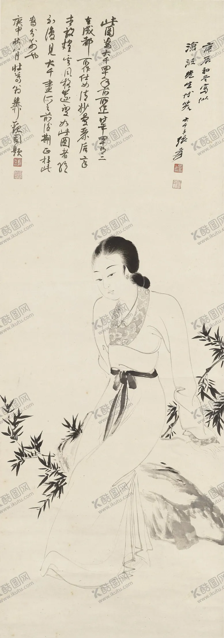 编号：15524102080303309485【酷图网】源文件下载-张大千仕女画