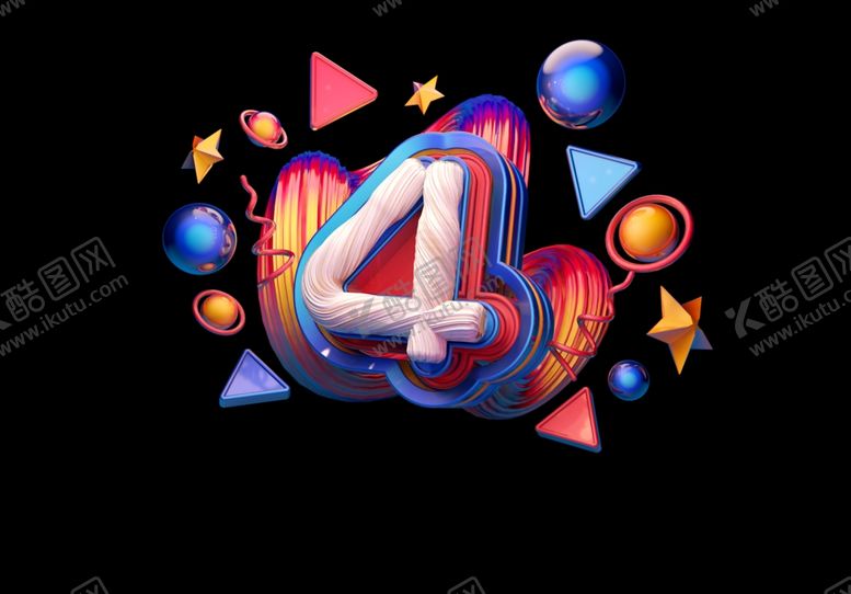 编号：57669610102047396371【酷图网】源文件下载-创意C4D数字艺术立体字体设计