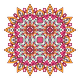 民族风复古曼陀罗花纹刺绣团花纹