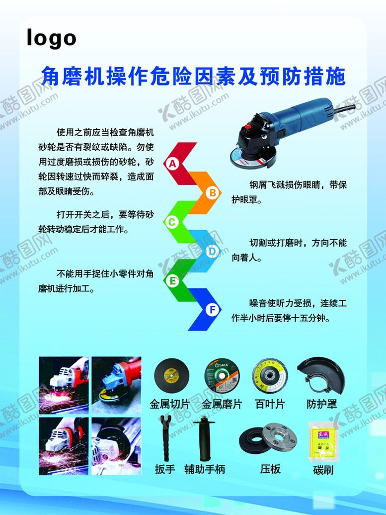 编号：26753009220240506548【酷图网】源文件下载-角磨机安全操作