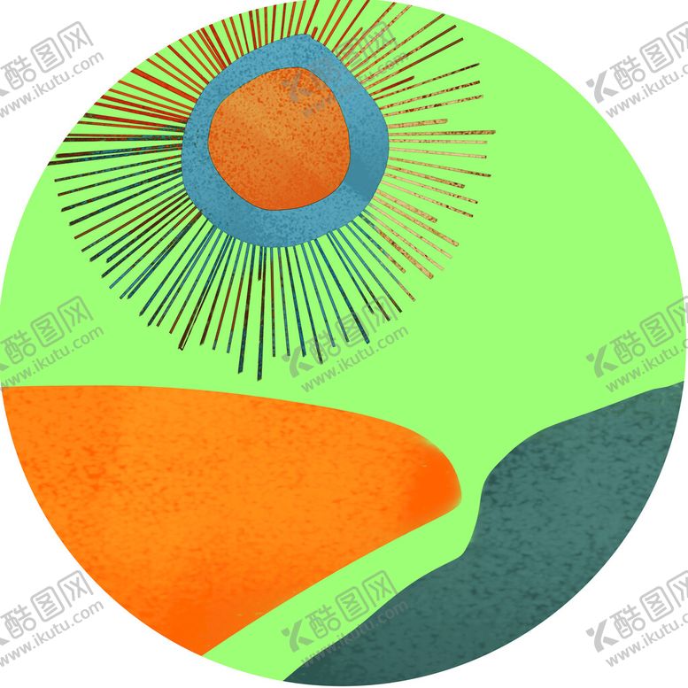 编号：74506309200331210359【酷图网】源文件下载-简约水彩太阳挂画装饰画
