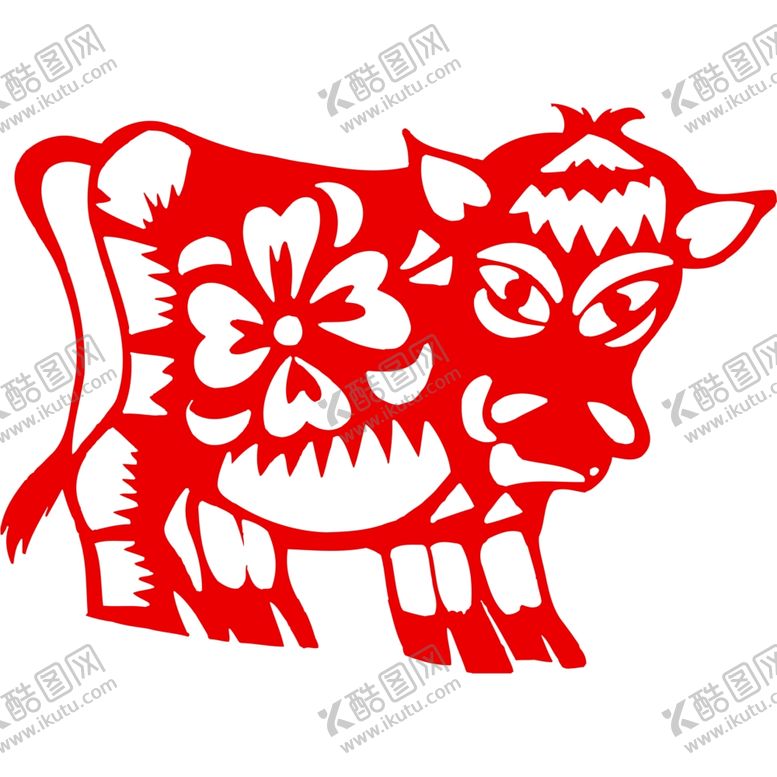 编号：64846307012117332071【酷图网】源文件下载-生肖牛剪纸