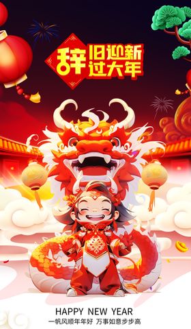 龙年海报王春节素材AI背景