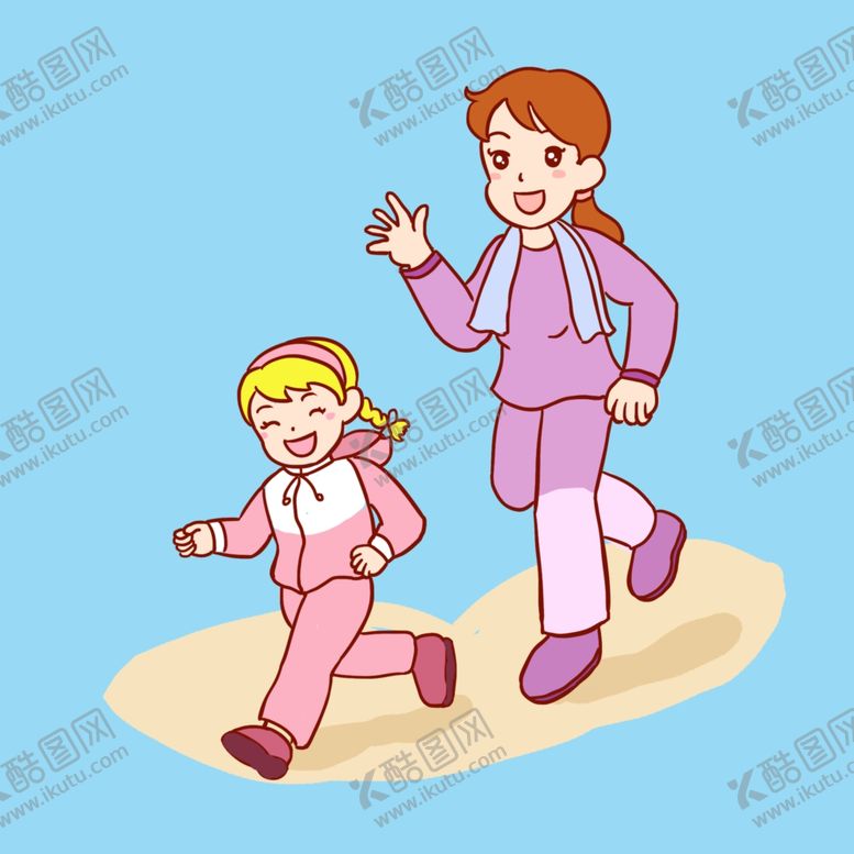 编号：66187706260212025215【酷图网】源文件下载-母子跑步