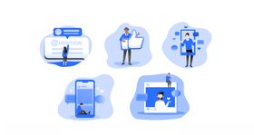 商务卡通新媒体UI插画元素AI
