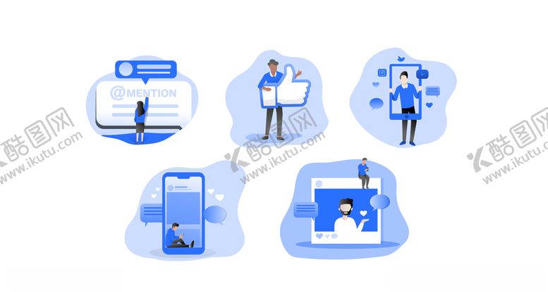 编号：22148409200659244555【酷图网】源文件下载-社交媒体Ai矢量插画