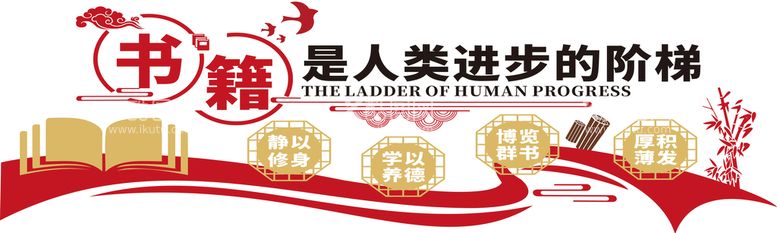 编号：39280011131148102433【酷图网】源文件下载-图书室文化墙