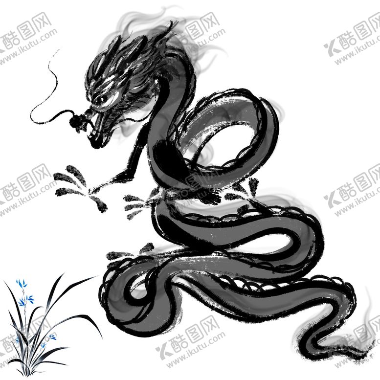 编号：82486110281813171414【酷图网】源文件下载-水墨龙素材图片 