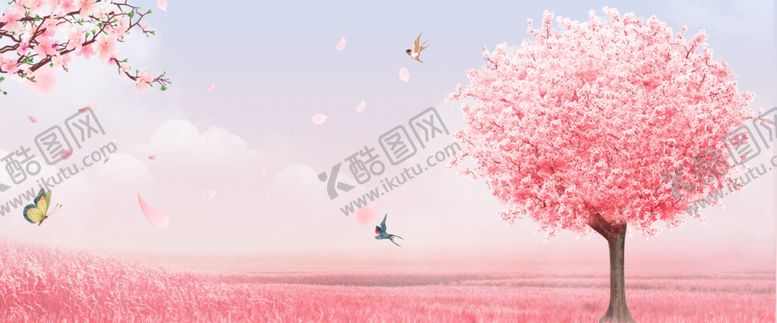 编号：58503906282254276705【酷图网】源文件下载-唯美粉色樱树