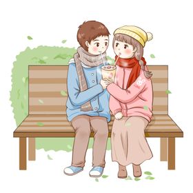 手绘情侣奶茶
