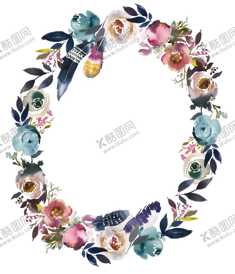 编号：48946410231444146686【酷图网】源文件下载-水彩花