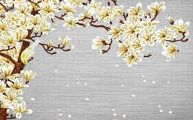 花鸟画电视背景墙