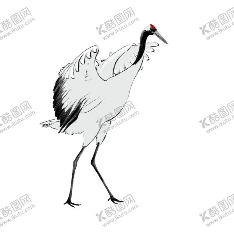 编号：51369304180300011329【酷图网】源文件下载-水墨仙鹤