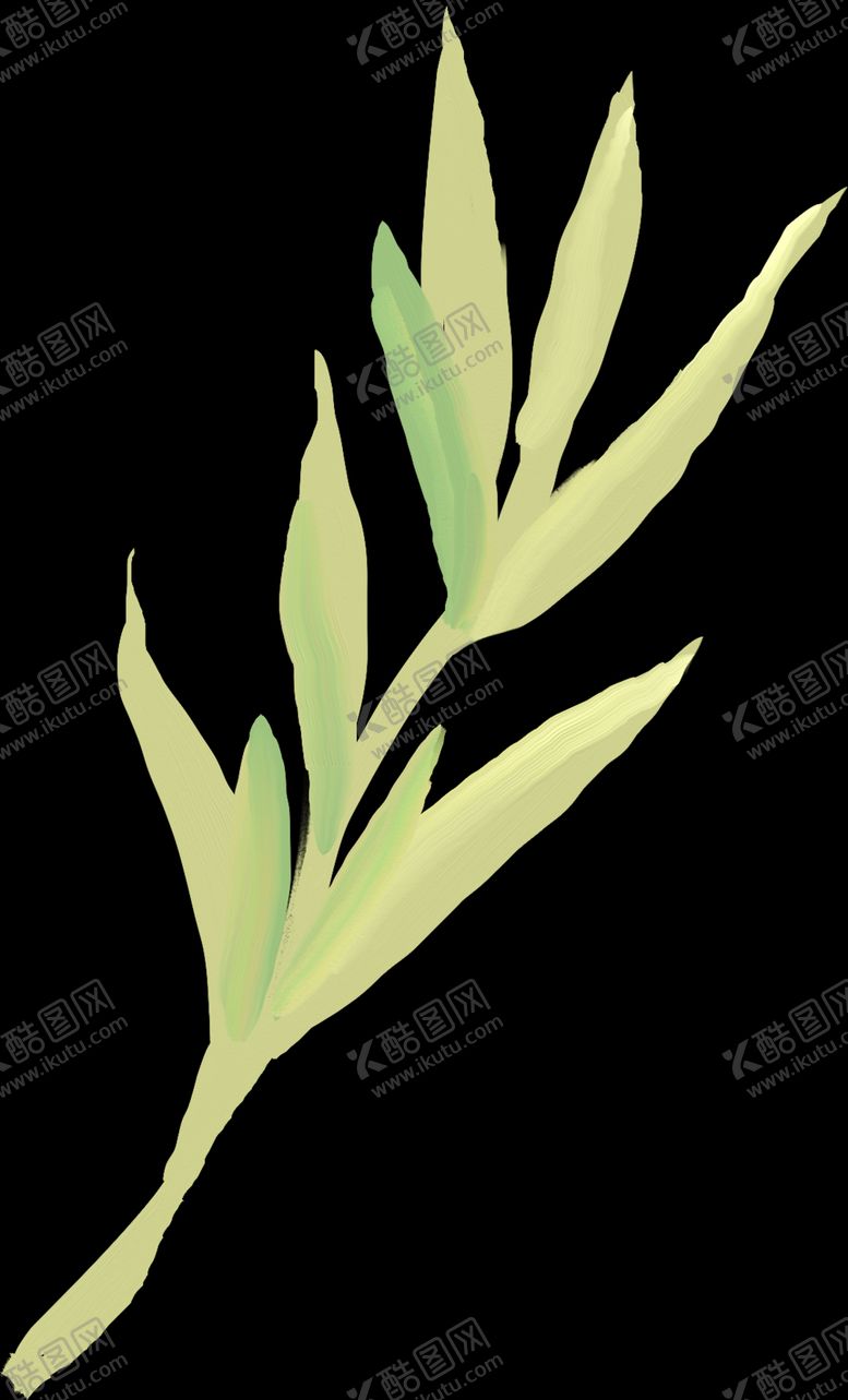 编号：80172710070740433981【酷图网】源文件下载-手绘绿色枝叶