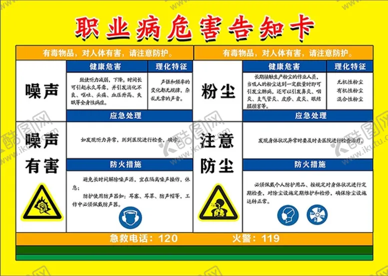 编号：91543209201343049570【酷图网】源文件下载-职业病危害告知卡