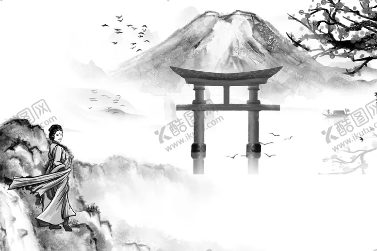 编号：12075309182331188204【酷图网】源文件下载-手绘古风插画背景图片