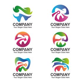 牙齿logo蓝色口腔镜卡通
