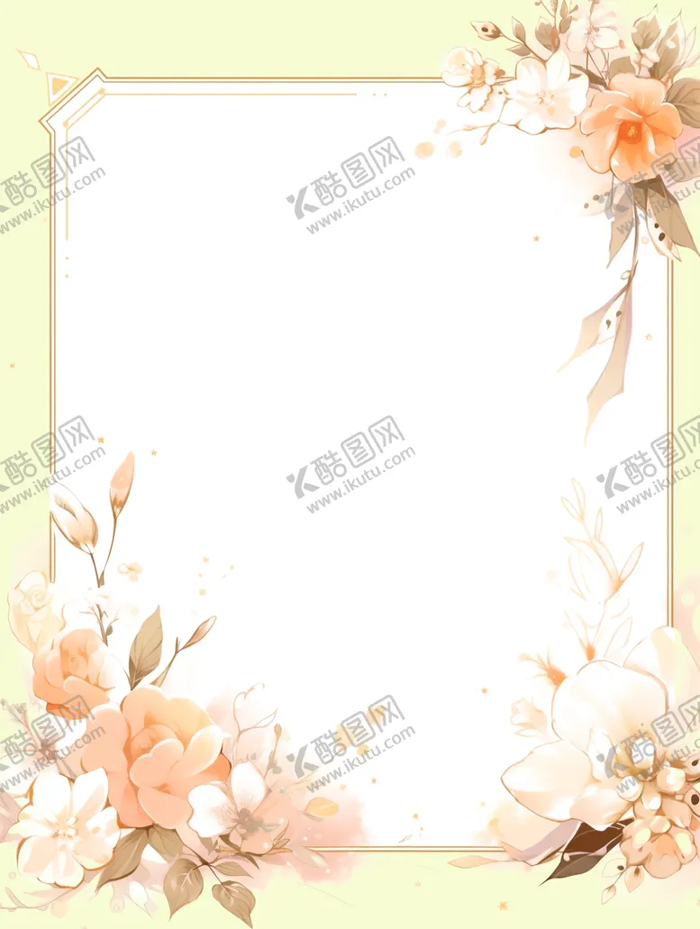 编号：66001501301413183106【酷图网】源文件下载-花朵边框