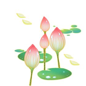 彩色荷花
