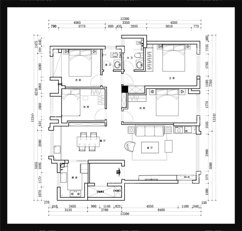 编号：41183210201144216815【酷图网】源文件下载-家装平面图