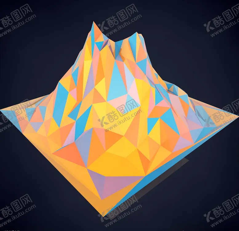 编号：72765205041444487899【酷图网】源文件下载-C4D模型动画低面体山