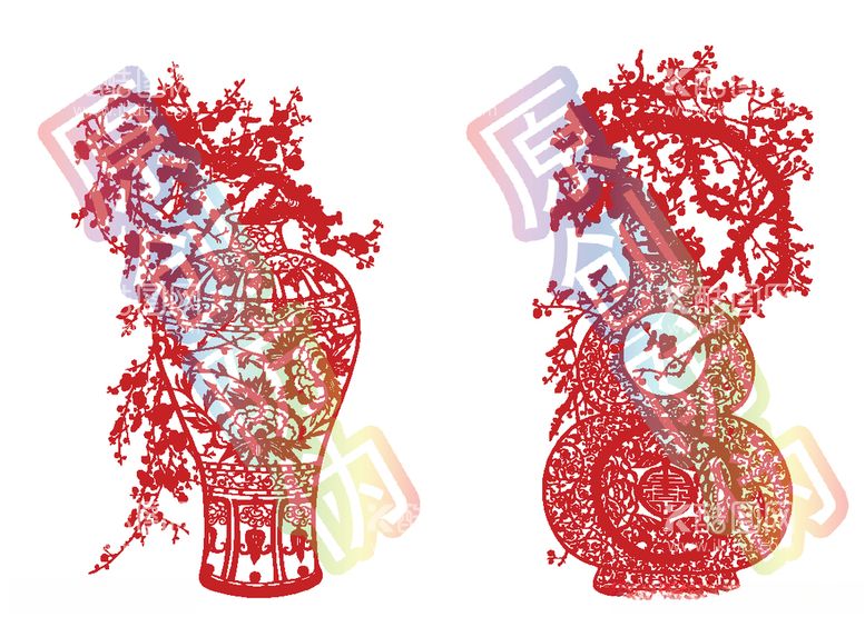 编号：84886703110237047510【酷图网】源文件下载-花瓶剪纸