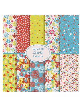 多彩花卉图案布料纹理