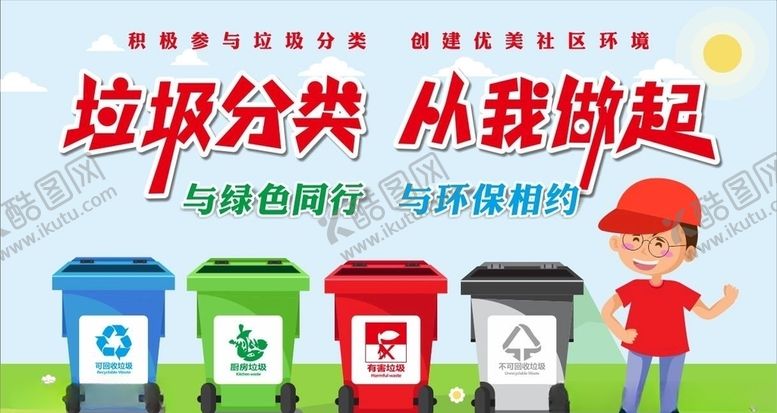 编号：31087009200459565466【酷图网】源文件下载-垃圾分类横版海报