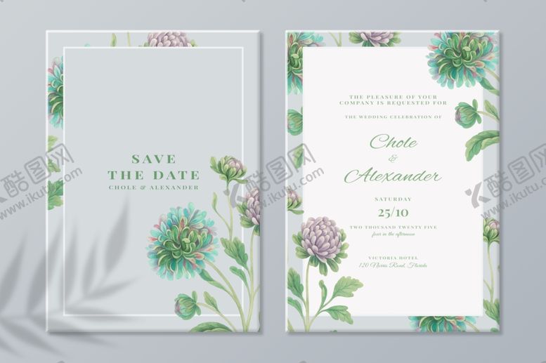 编号：73415609212024568671【酷图网】源文件下载-花卉主题清新邀请函设计