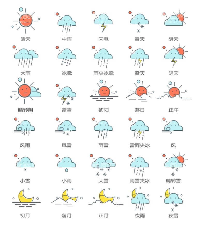 编号：68147112031123201726【酷图网】源文件下载-卡通天气图标