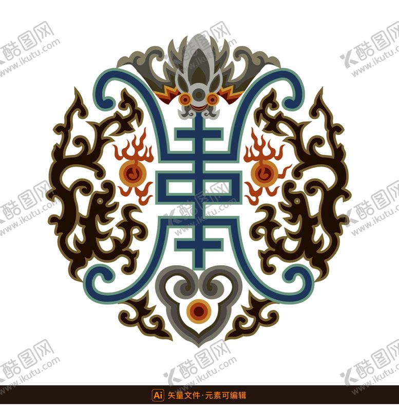 编号：48370209152201023169【酷图网】源文件下载-中国传统福寿花纹吉祥纹如意纹