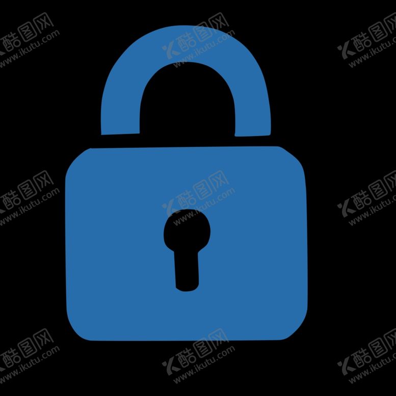 编号：20300506251705198681【酷图网】源文件下载-锁具蓝色标志图形装饰素材