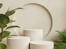 绿色清新电商主图展台背景素材3D背景