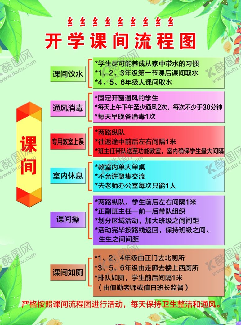 编号：23144409191843023069【酷图网】源文件下载-开学课间流程图