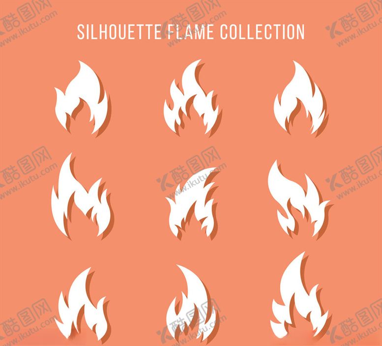 编号：70143010092343279366【酷图网】源文件下载-白色火焰图标矢量素材